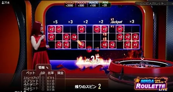 カジノシークレットのメガファイアブレイズ・ルーレット